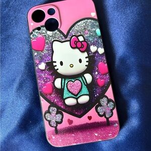 Hello Kitty Pink and Silver Heart Phone Case